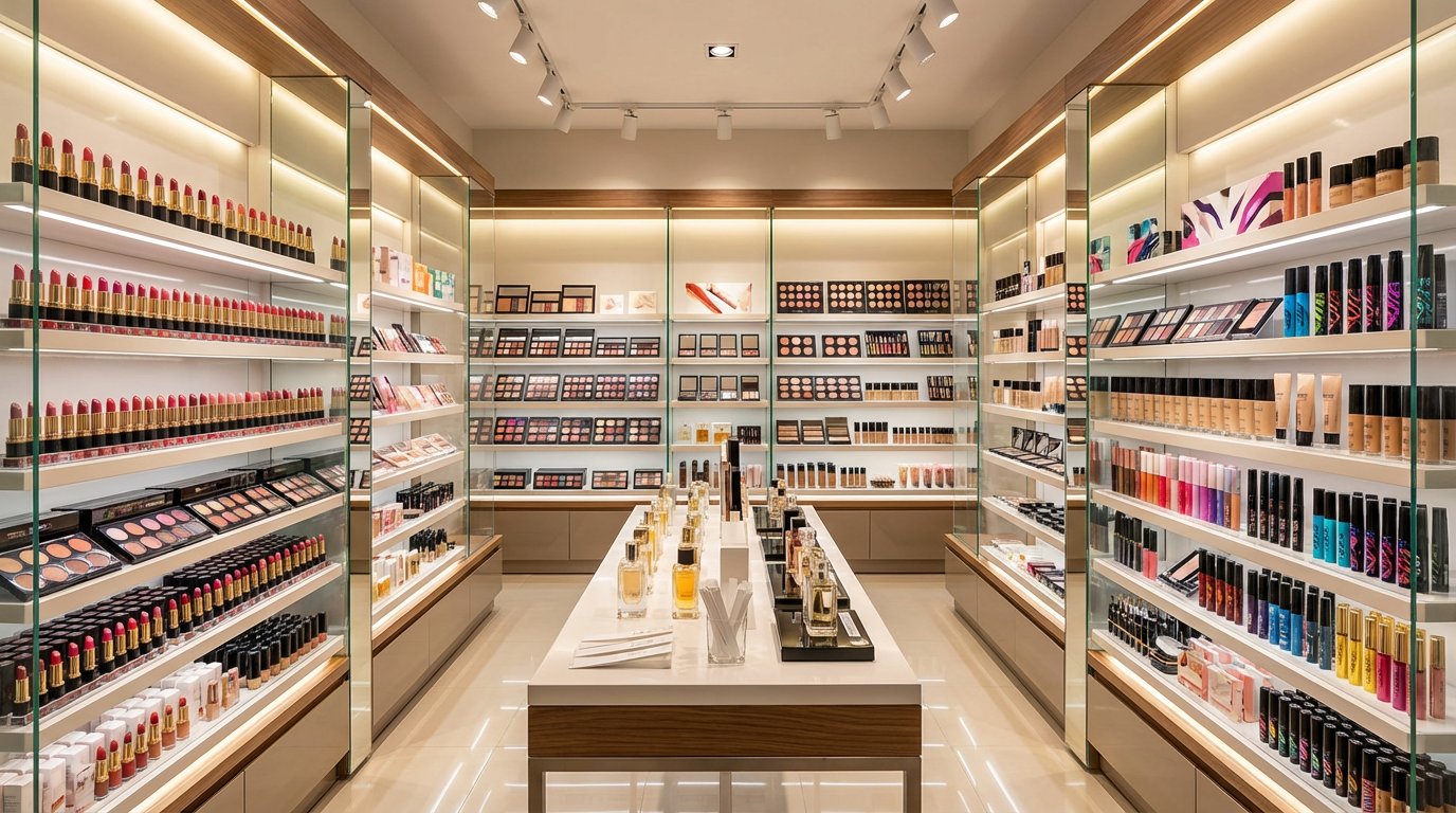 Premium perfumes and skincare products in store