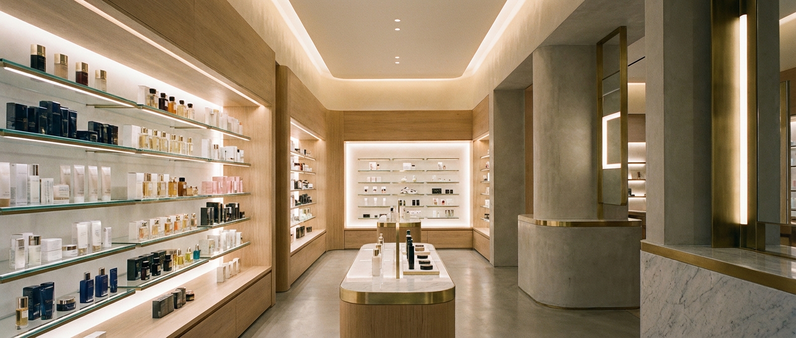 Interior of a high-end cosmetics store