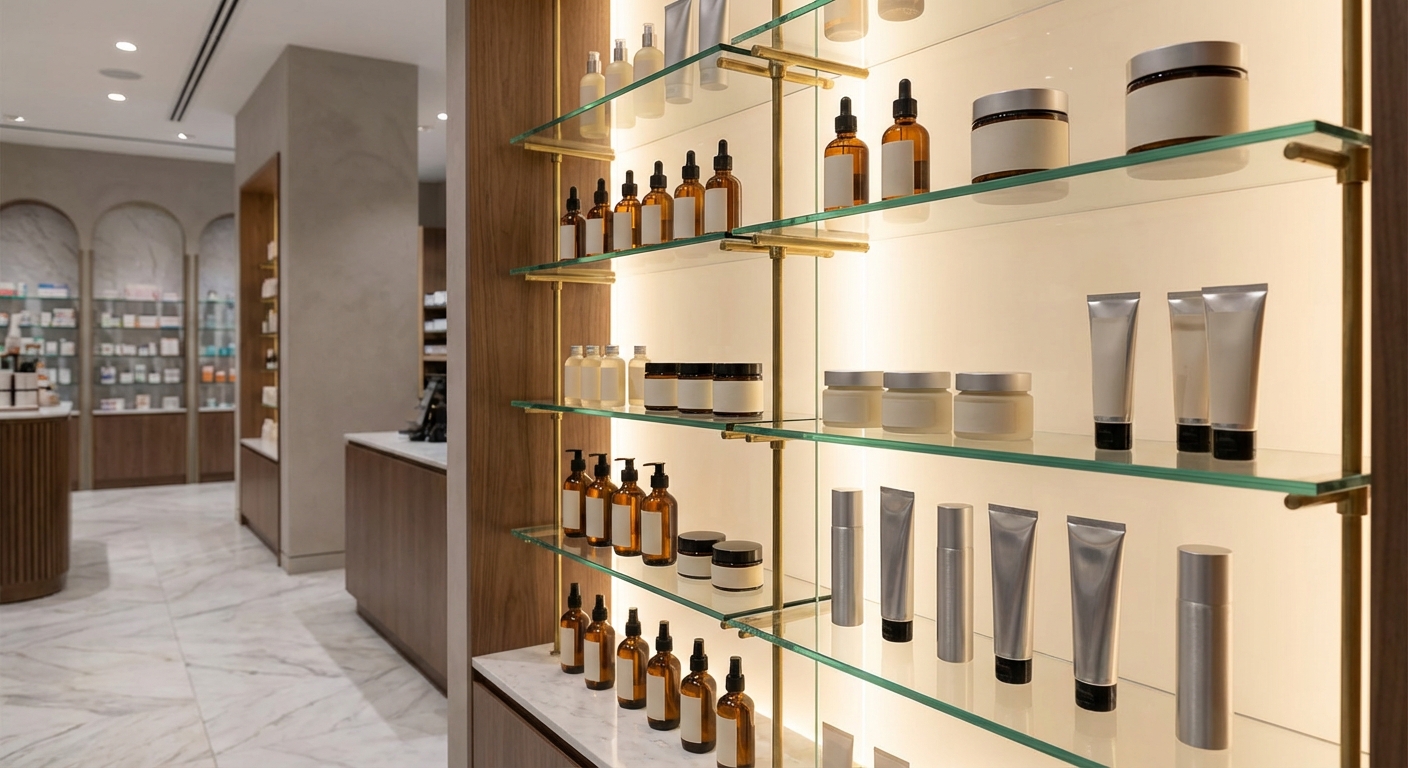 Premium cosmetic products in pharmacy